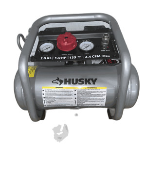 Husky 2 Gal. 135 PSI Portable Electric Oil-Free Quiet Air Compressor w/ Gauges
