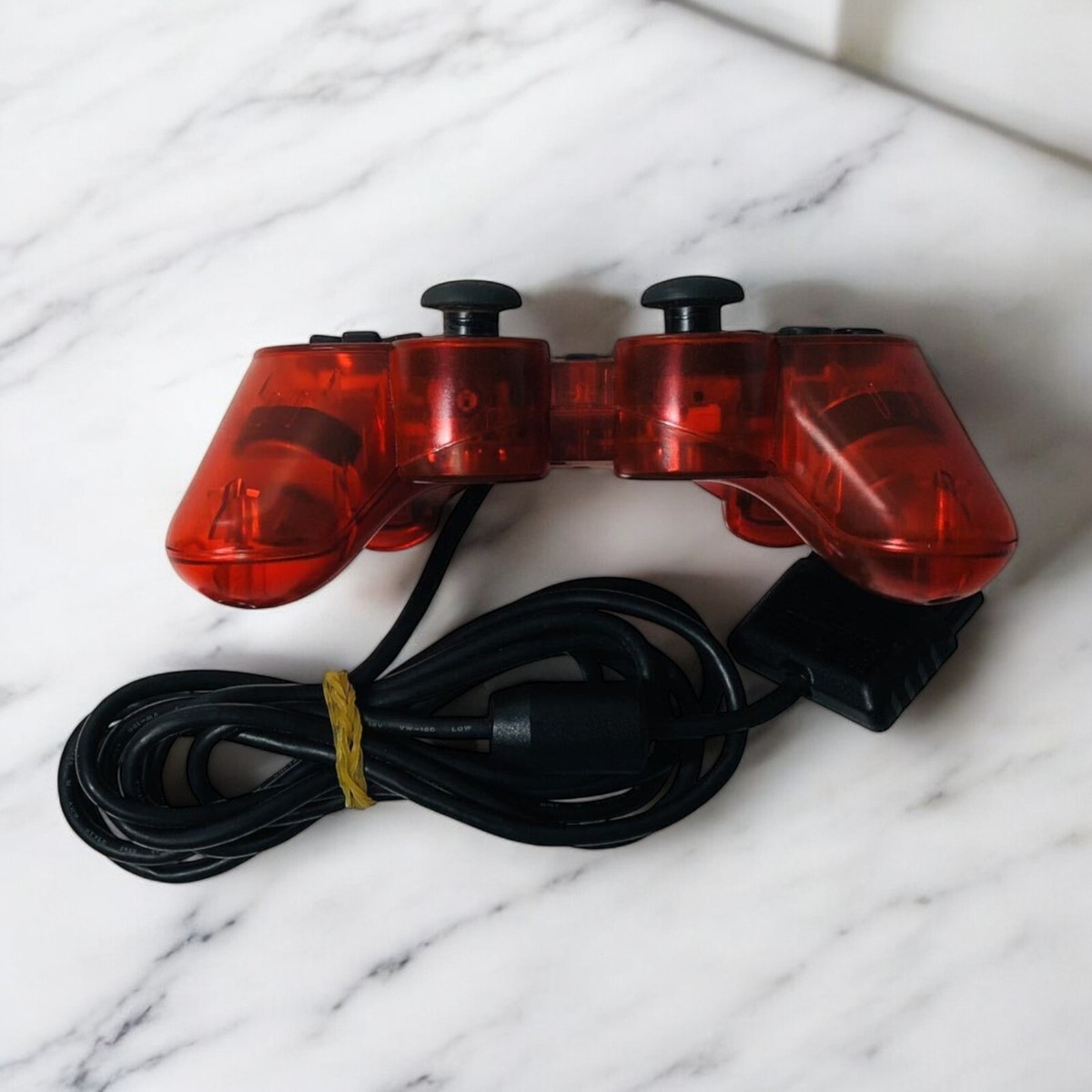 Manette PS2 Crimson Red Clear (SCPH-10010) - Playstation 2 - Rouge Transparent - Rare - Occasion