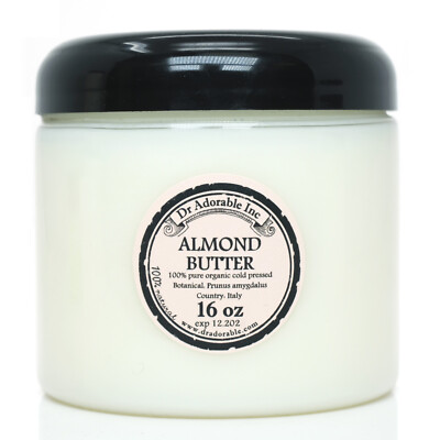 PURE ALMOND BUTTER FRESH ORGANIC COLD PRESSED 2 OZ 4 OZ 8 OZ 1 LB 2LB-UP TO 12L 