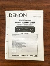 Denon DRW-830 Cassette Tape Service Manual Original