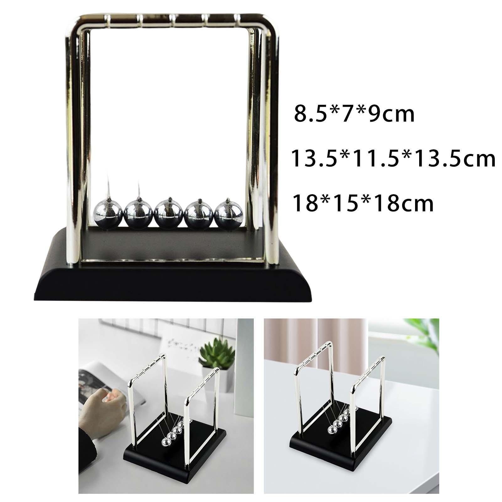 Cradle Pendulum Steel Balls Wooden Stand Kids Educational Toy-image