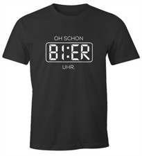 Herren T-Shirt Oh schon Bier Uhr lustiges Trink Shirt Saufen Bier Party