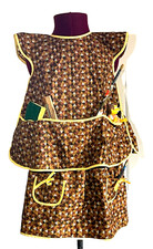 Vintage Handmade Toddler Smock  Apron 1940 1950 Costume 5 Pocket Play Clothes