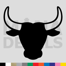 Bull Head Vinyl Die Cut Decal Sticker - Horns Cow Cattle Cowboy Rodeo