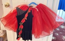 Girls Black, Red Ballet Dance Costume, Size: Medium Child size 8-10 