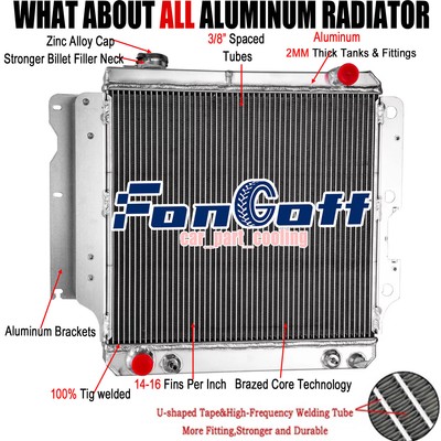 4 ROW ALUMINUM RADIATOR FIT 1987-2006 JEEP WRANGLER YJ TJ 2.4-4.2L L4 L6 NEW
