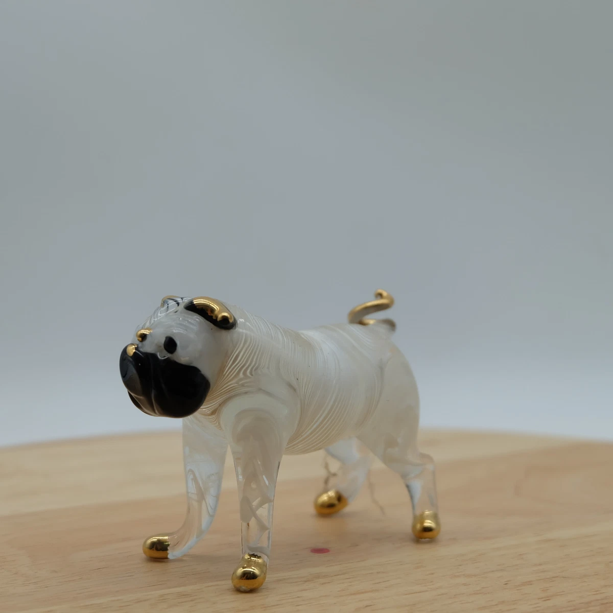 Murano Handblown Glass Pitbull Figurine Unique Art Piece with