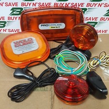 Set Of 3- Magnetic Mounted Rooftop Amber Strobe Lights Different Brands Used Set Of 3- Magnetic Mounted Rooftop Amber Strobe Lights Different Brands Used