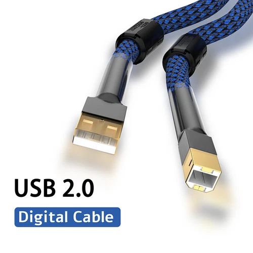 Hi-end OCC 24K Gold Plated HiFi Audio USB 2.0 Cable Type A To Type B Digital DAC - Picture 2 of 8