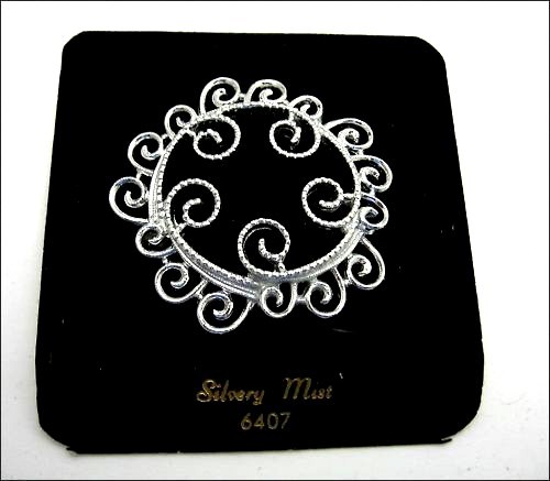 SILVERY MIST PIN Vintage Sarah Coventry Spiral Curls Brooch Silvertone ...