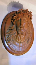 Face of Christ carved in wood