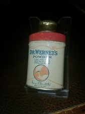 Vintage 1920 NOS Dr. Wernet's False Teeth Powder Small Trial Sample Tin BROOKLYN