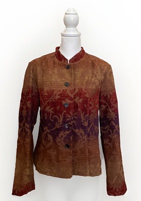 NEW Coldwater Creek Jacket Ombre Chenille Textured Sz M Brown Purple Reg $89