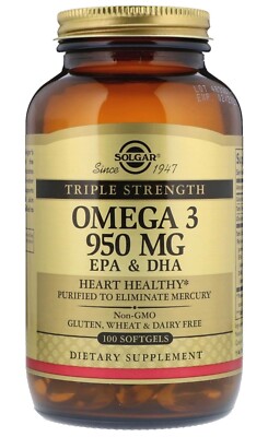 Solgar Triple Strength Omega-3 950 mg 100 Softgels.Since in 1947 years 