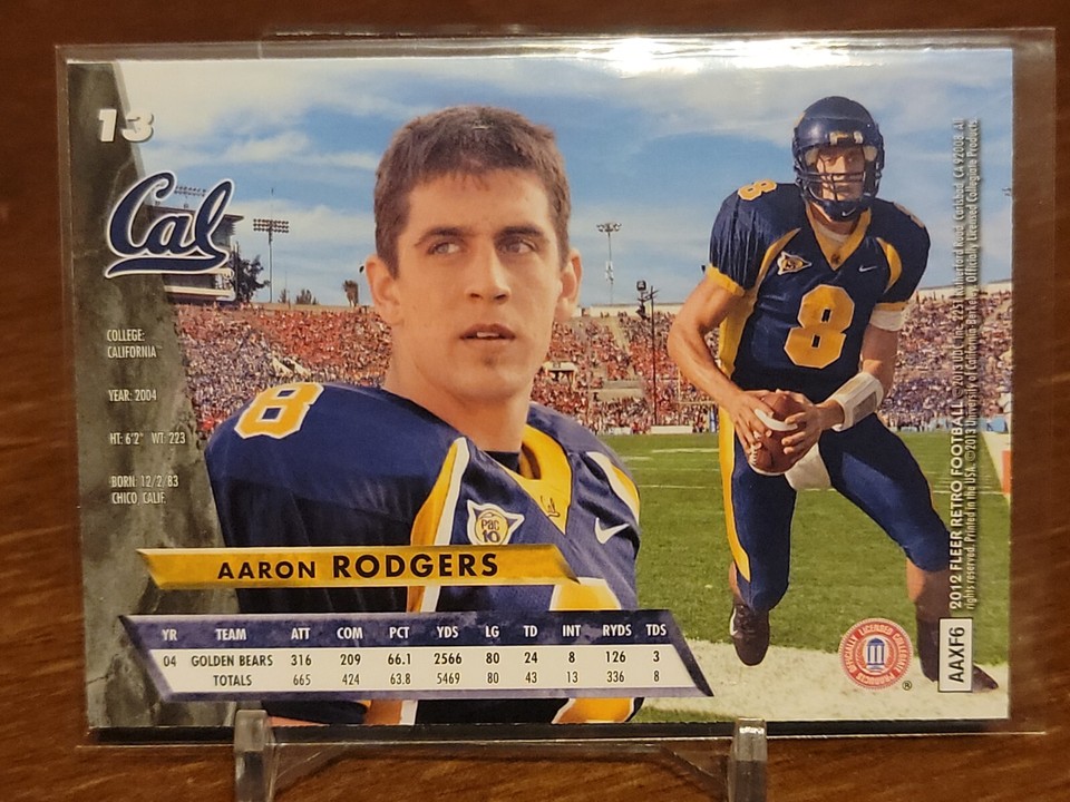 2012 FLEER RETRO ULTRA AARON RODGERS GREEN BAY PACKERS FOOTBALL #13 CAL ...
