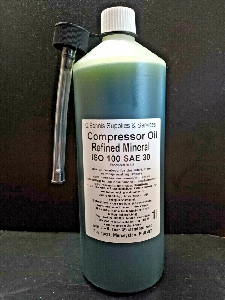 AZTEC OILS ISO 100 SAE 30 Premium Piston Air Compressor oil 1 ltr NON detergent