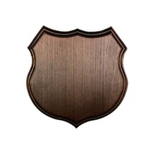 Ecusson de bois pour trophée de sanglier. Bouclier. Défenses. 22x22cm 030501 