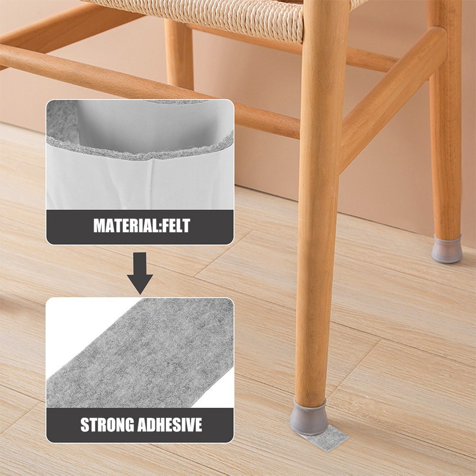 2pcs Adhesive Felt Strips Chair Legs Pads Self-Stick Furniture Pads Non ...