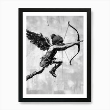 Cupid With Bow And Arrow Art Print Framed Wall Art Poster Canvas Print Picture