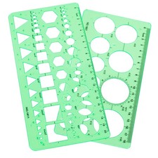 2-Pack Circle Template Geometry Rulers   Durable Drawing Stencils 1-4 inches