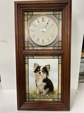 Chihuahua Stained Glass Clock Danbury Mint, Clock And Back Lighting Work