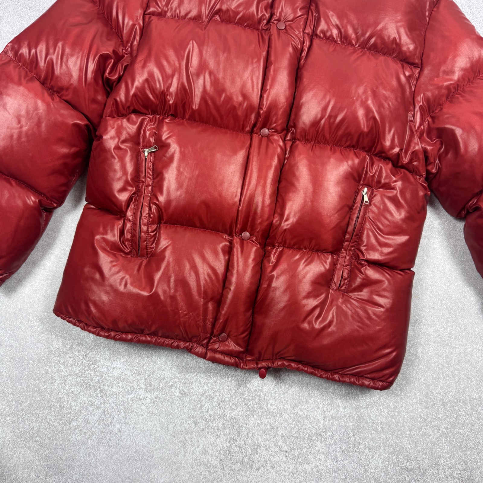 Vintage Moncler Shiny Red Down Puffer 90s 00s Size XS-S image 6