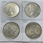 1922 1922-S 1923 1924 Peace Dollar Lot of 4