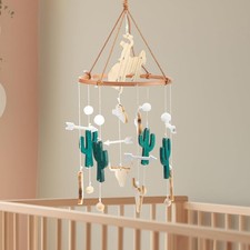 Western Cowboy Baby Mobile for Crib Boho Ceiling wood and neutral style
