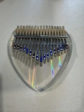 Rainbow Clear Kalimba Thumb Piano Heart Shaped 17 Key Solid Finger Piano Transpa