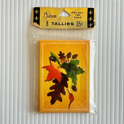 Vintage Bridge Tally Cards Tallies Gibson Autumn Leaf 8pack NOS Unopened