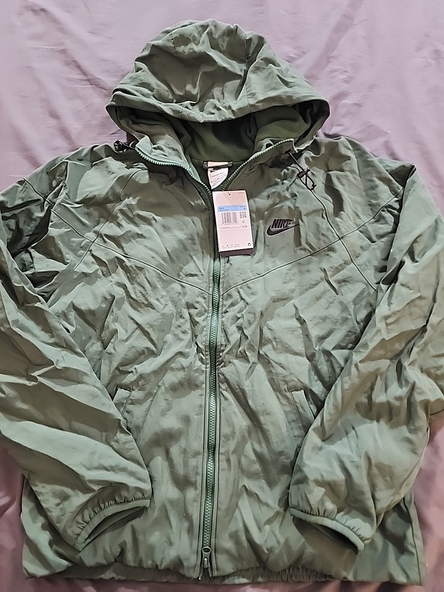 Nike Sportswear Windrunner Winter Hooded Jacket Green Mens Medium