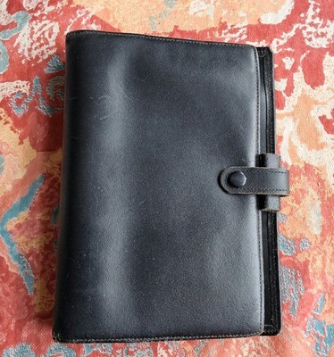 Vintage frühe seltene Filofax Made in England schwarz Leder persönliche Größe Organizer
