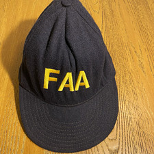 Vintage FAA Federal Aviation Administration USA Made Snapback Hat Navy Gold