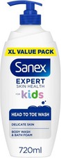 Sanex Expert Skin Health Head to Toe Kids’ Body Wash 720ml - protects delicate s 7.39 per litre