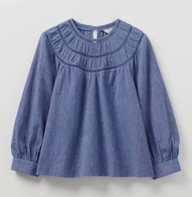 Toast Cotton Linen Chambray Blouse Size UK 10~