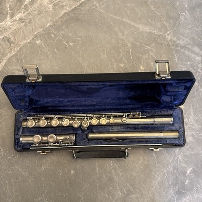 Vintage W.T. Armstrong Silver Flute Model 104 With Case Elkhart Ind USA Untested