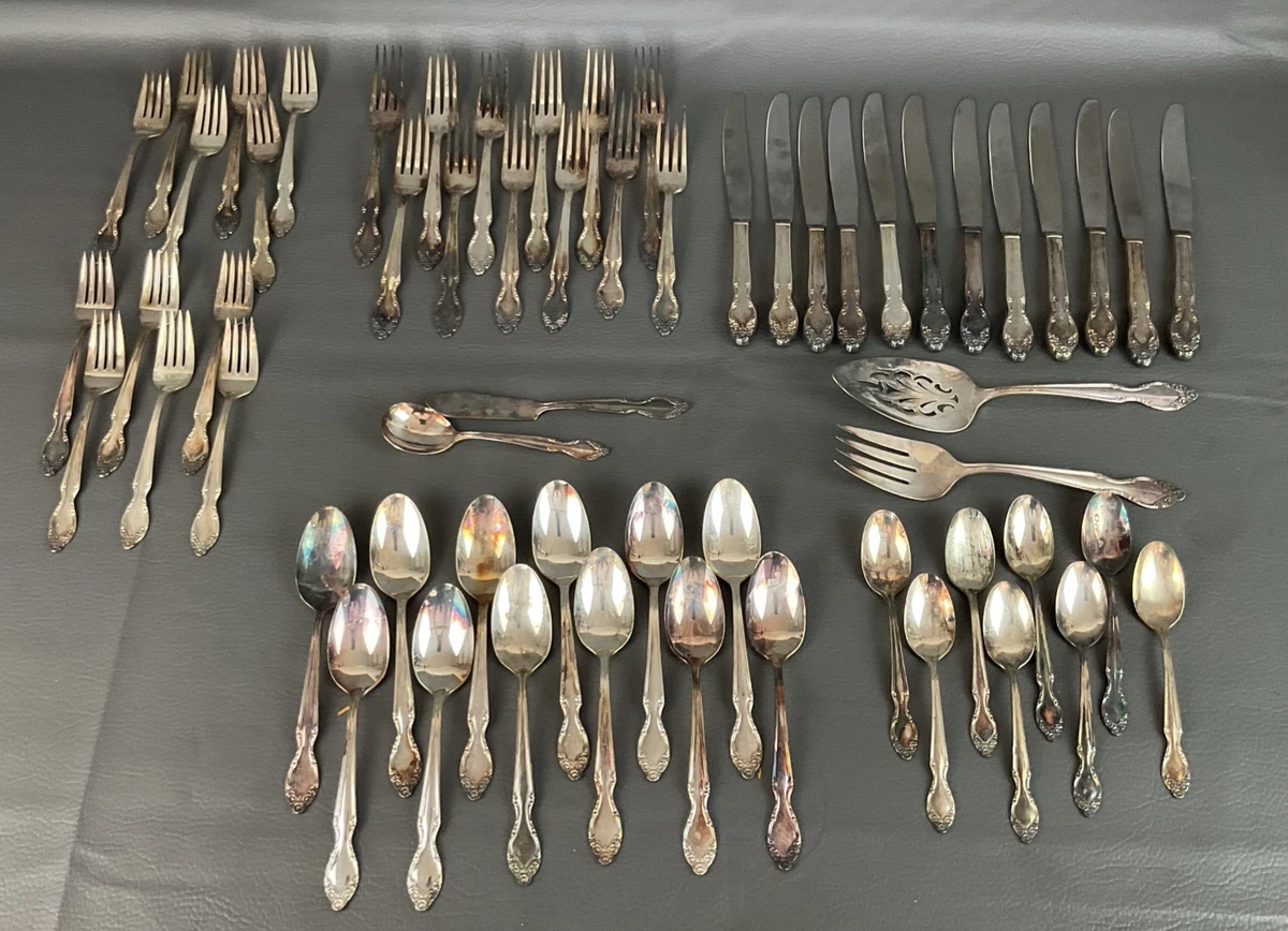 WM Rogers Silverplate Antique US Silver-Plated Flatware for sale