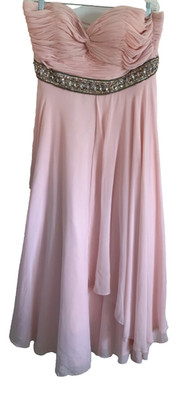 JVN by Jovani Strapless Pale Pink Ballgown, Sparkle Empire Waist, Long 20