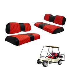 Golf Cart Seat Covers for EZGO TXT red Fits Club Car DS Front and Rear Seat