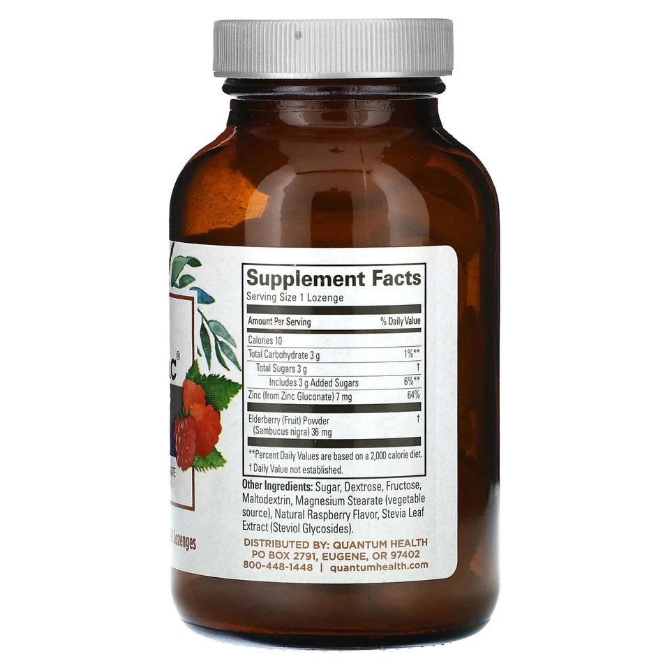 TheraZinc, saúco, frambuesa, 60 pastillas Foto 2 de 2