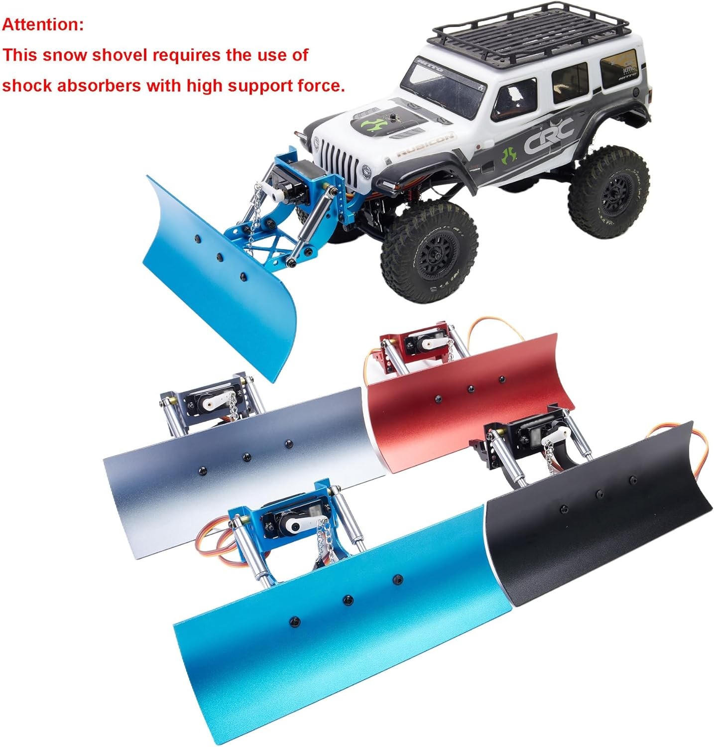 Alu Snow Shovel/Snow Plow kit with Equipped servo motor for RC SCX24 Crawler Car