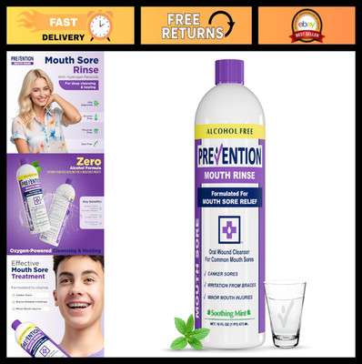Mouth Rinse for Canker Sores & Oral Pain Relief, Alcohol-Free, 16 oz, Mint