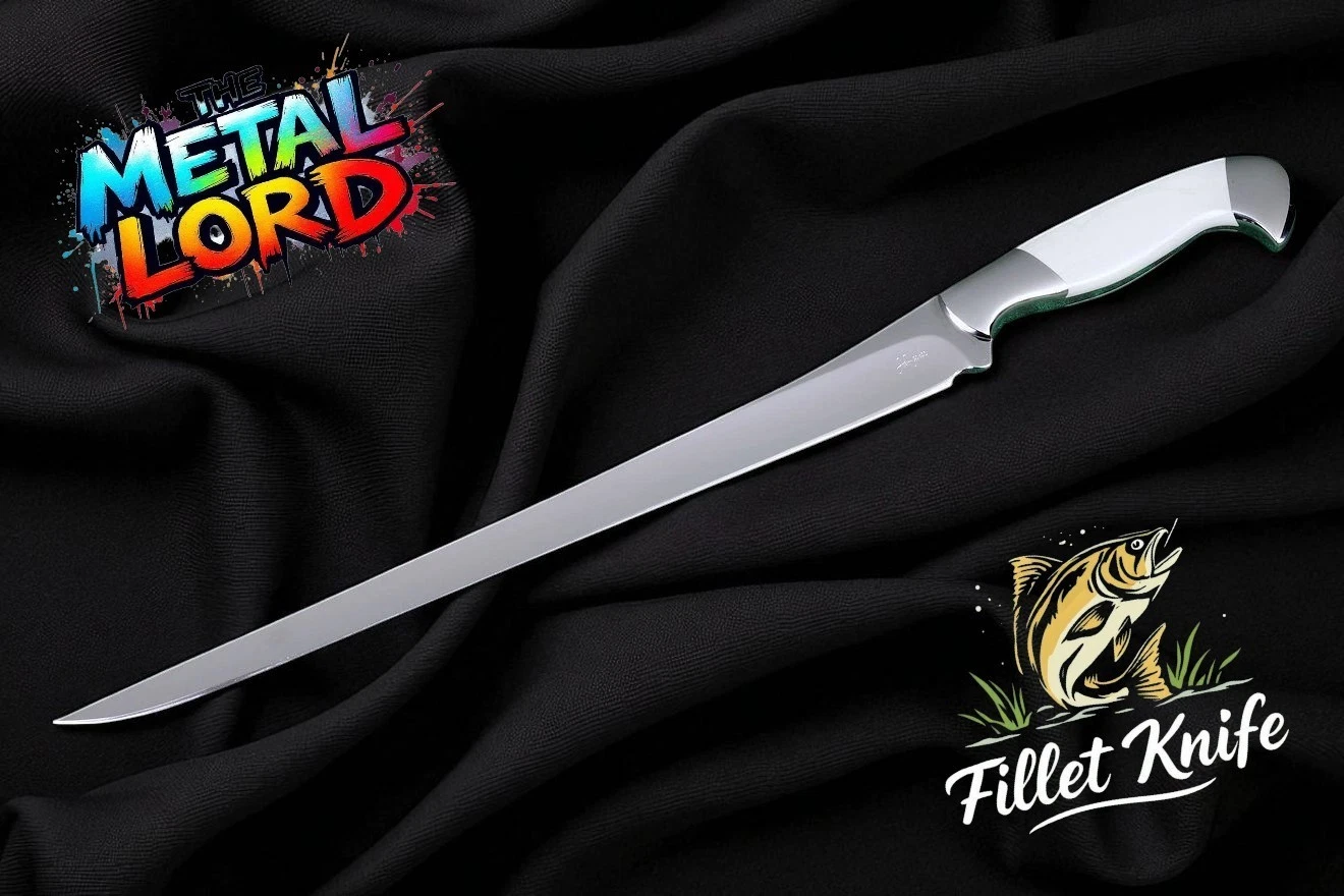 Professional Fillet Knife - Ideal For Fish, Meat - D2 Tool Steel With Sheath