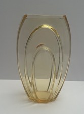 MCM Vase Citrine Yellow Lotus Amber George Sakier for Fostoria Glass Company