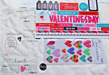small lot LOVE stickers valentine heart words tag phrases together dream adore