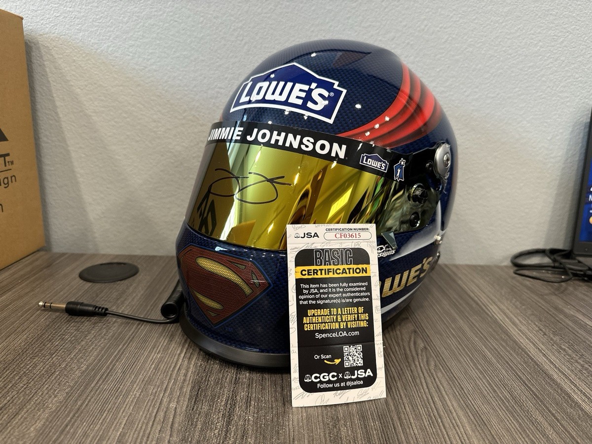 BrandArt Jimmie Johnson Signed Batman Vs Superman Dawn of Justice Helmet