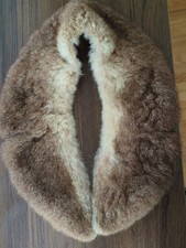 Super Plush Soft Authentic Vintage Fur Stole Cream And Brown