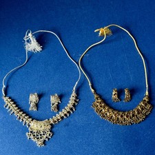 Indian Jewellery Sets - Necklace & Earrings - bridal, party wear -gold & silver 