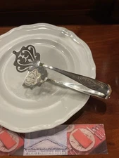 DOMINICK & HAFF AMERICAN STERLING PASTRY SANDWICH TONGS C 1910s HEAVY QUITE RARE