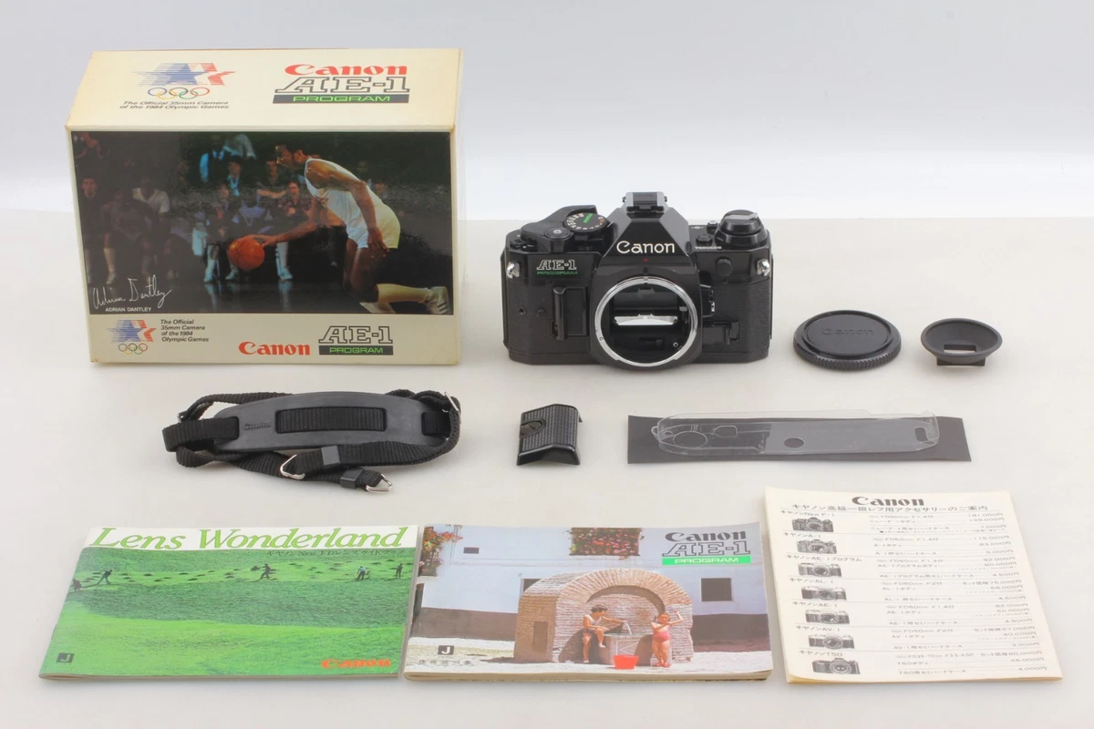 【Caja Olímpica 1984】 Cámara fotográfica Canon AE-1 Program negra 35 mm SLR de JAPÓN 4354